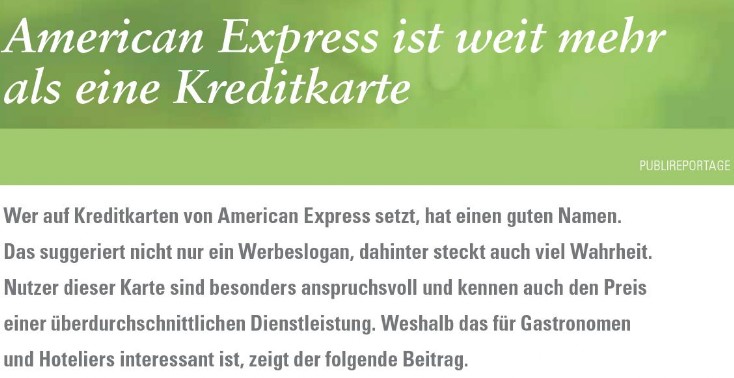 Vorteile American Express Kreditkarte