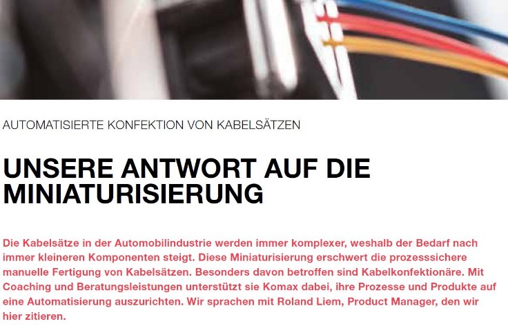 Vorteile der automatisierten Kabelkonfektionierung